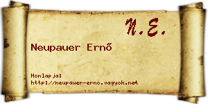 Neupauer Ernő névjegykártya